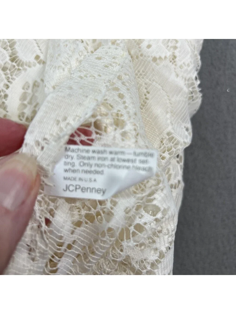 Vintage JC Penny Ivory Lace Swag 2 Panels Made in USA Cottagecore Country